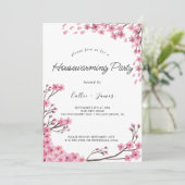 Elegante geschilderde bloemen housewarming uitnodi kaart (Staand voorkant)