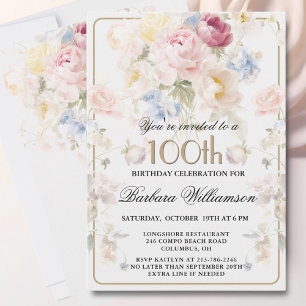 Elegante Geschilderde Blos Roze Bloem 100ste Verja Kaart