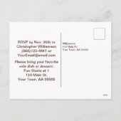 Elegante geschilderde Friendsgiving Potluck kaart  (Achterkant)