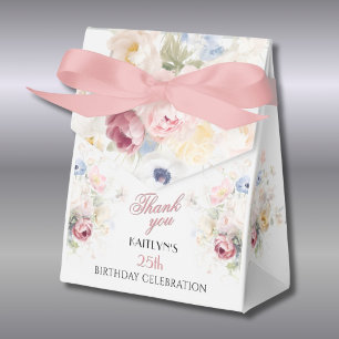 Elegante geschilderde roze flora 25e verjaardag bedankdoosjes