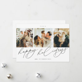 Elegante Geschreven Prettige Feestdagen 3 Familie Feestdagenkaart