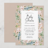 Elegante geslachtsneutrale babyshower kaart (Voorkant / Achterkant)