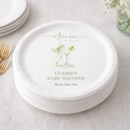 Elegante Geslachtsneutrale Tini One Baby Shower Papieren Bordje