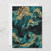 Elegante gesmolten Blauwgroen en gouden Glitter 60 Kaart (Achterkant)