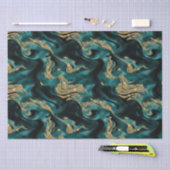 Elegante gesmolten Blauwgroen en gouden Glitter Ve Tissuepapier (Craft)