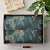 Elegante gesmolten Blauwgroen en gouden Glitter Ve Tissuepapier (Geschenk)