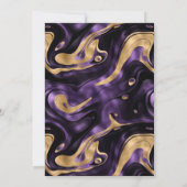 Elegante gesmolten Paarse en gouden folie bruiloft Kaart (Achterkant)