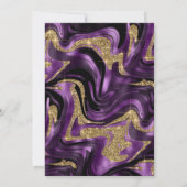 Elegante gesmolten Paarse & gouden glitter 60e ver Kaart (Achterkant)