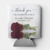 Elegante gespiegelde Bourgondische Roos bruiloft D Blikjeskoeler (Achterkant)