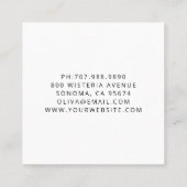 Elegante gestileerde bloemmandala vierkante visitekaartje (Achterkant)