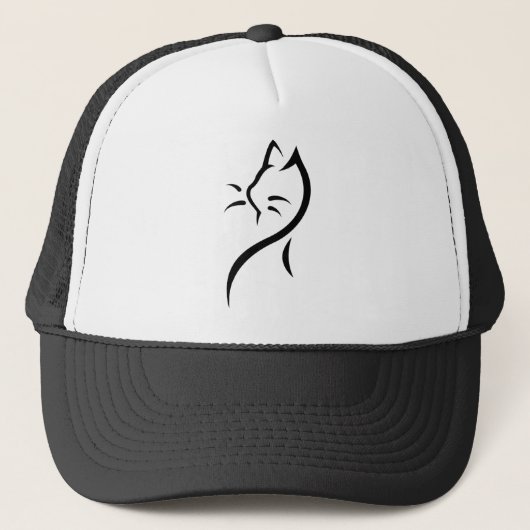 Elegante gestileerde kattenmuts trucker pet (Voorkant)