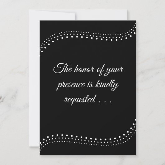 Elegante gestippelde zwart/witte bruiloft kaart (Voorkant)