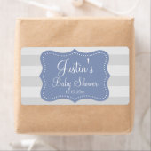 Elegante gestreepte baby showers waterflesetikette etiket (Insitu)