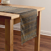 Elegante gestreepte batik tafel runner
