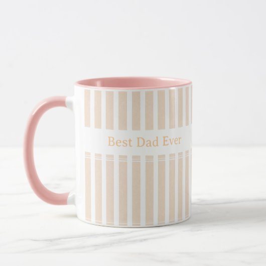 Elegante gestreepte 'Beste papa ooit' gepersonalis Mok (Links)