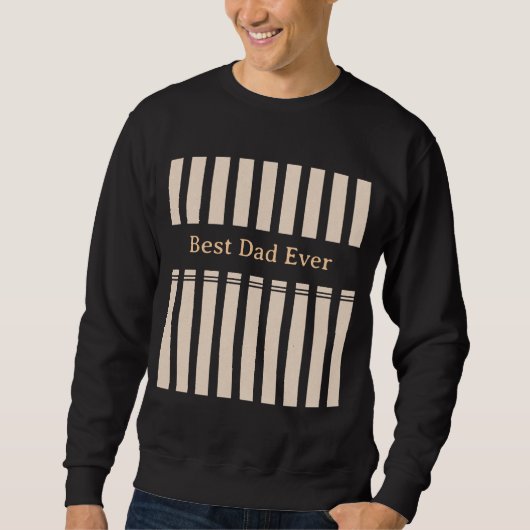 Elegante gestreepte 'Beste papa ooit' gepersonalis Trui (Voorkant)