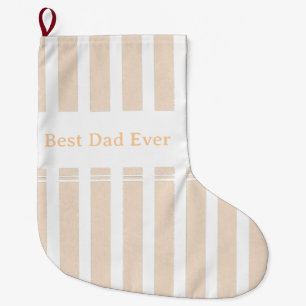 Elegante gestreepte beste papa ooit gepersonalisee grote kerstsok