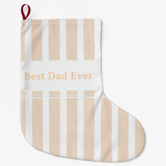 Elegante gestreepte beste papa ooit gepersonalisee grote kerstsok