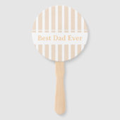 Elegante gestreepte beste papa ooit gepersonalisee handwaaier (Achterkant)