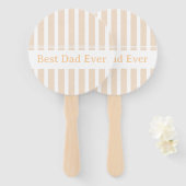 Elegante gestreepte beste papa ooit gepersonalisee handwaaier (Voorkant en achterkant)