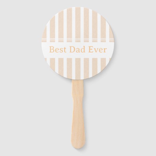 Elegante gestreepte beste papa ooit gepersonalisee handwaaier (Voorkant)