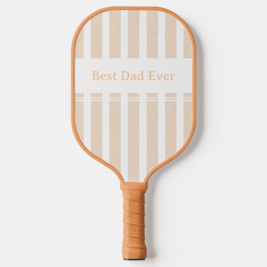Elegante gestreepte beste papa ooit gepersonalisee pickleball paddle (Voorkant)