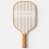 Elegante gestreepte beste papa ooit gepersonalisee pickleball paddle (Achterkant)
