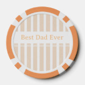 Elegante gestreepte beste papa ooit gepersonalisee poker chips (Achterkant)