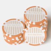 Elegante gestreepte beste papa ooit gepersonalisee poker chips (Opstapeling)