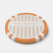 Elegante gestreepte beste papa ooit gepersonalisee poker chips (Enkel)