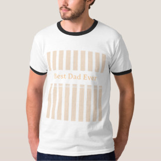 Elegante gestreepte beste papa ooit gepersonalisee t-shirt