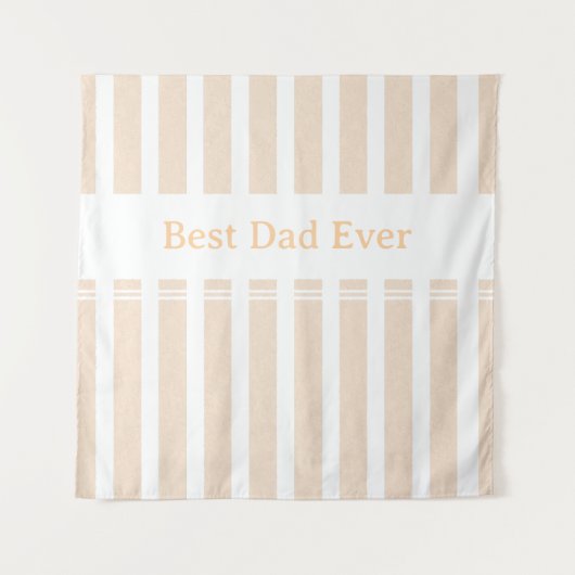 Elegante gestreepte beste papa ooit gepersonalisee wandkleed (Voorkant)