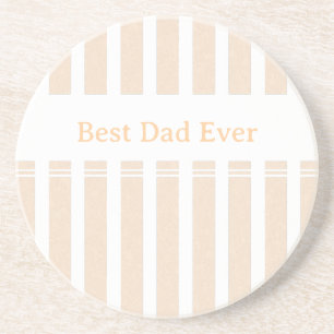 Elegante gestreepte beste papa ooit gepersonalisee zandsteen onderzetter