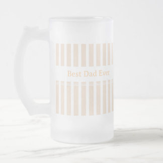 Elegante gestreepte Beste Papa Ooit Persoonlijk Matglas Bierpul