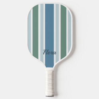 Elegante gestreepte blauwe en groene pickleball pa paddle