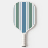 Elegante gestreepte blauwe en groene pickleball pa pickleball paddle (Achterkant)