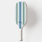 Elegante gestreepte blauwe en groene pickleball pa pickleball paddle (Links)