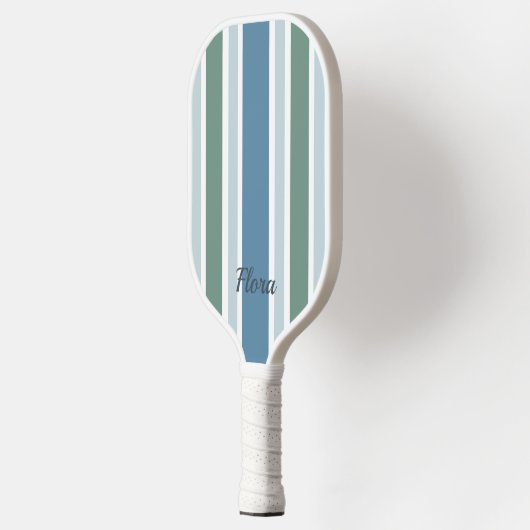 Elegante gestreepte blauwe en groene pickleball pa pickleball paddle (Links)
