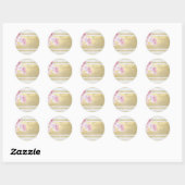 Elegante gestreepte bloem bedank sticker voor brui (Vel)