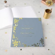 Elegante gestreepte bloem in goud folie op stoffig
