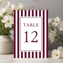 Elegante gestreepte bordeauxrode bruiloft