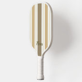 Elegante gestreepte gele en beige pickleball paddl paddle (Links)