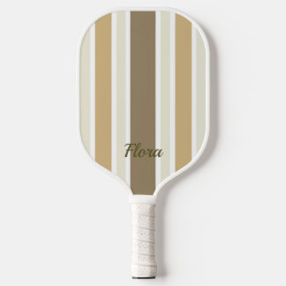 Elegante gestreepte gele en beige pickleball paddl pickleball paddle