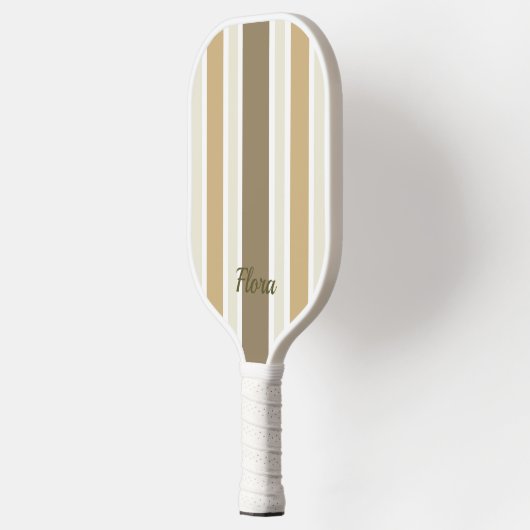 Elegante gestreepte gele en beige pickleball paddl pickleball paddle (Links)