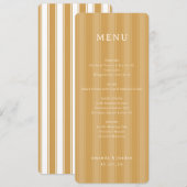 Elegante Gestreepte Gouden Menu (Voorkant / Achterkant)