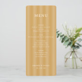 Elegante Gestreepte Gouden Menu (Staand voorkant)