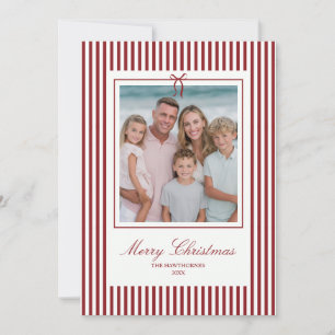 Elegante gestreepte kerstboog familie vakantie fot feestdagenkaart