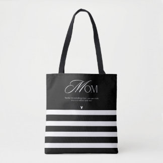 Elegante gestreepte mama waardering tote bag