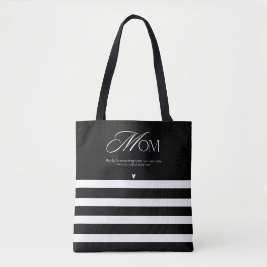 Elegante gestreepte mama waardering tote bag (Voorkant)