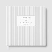 Elegante Gestreepte Minimalist Gastenboek (Voorkant)